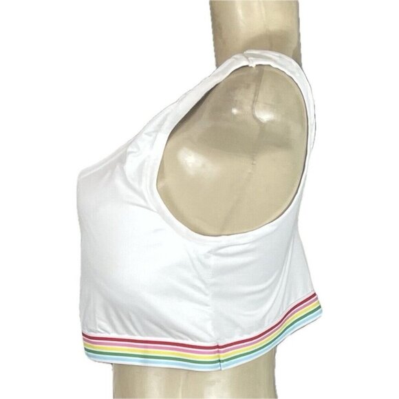 Lucky Brand +1X Tie-Dye-White Removable Pads Rainbow Striped Comfort Bras-2-Pk - Picture 9 of 10